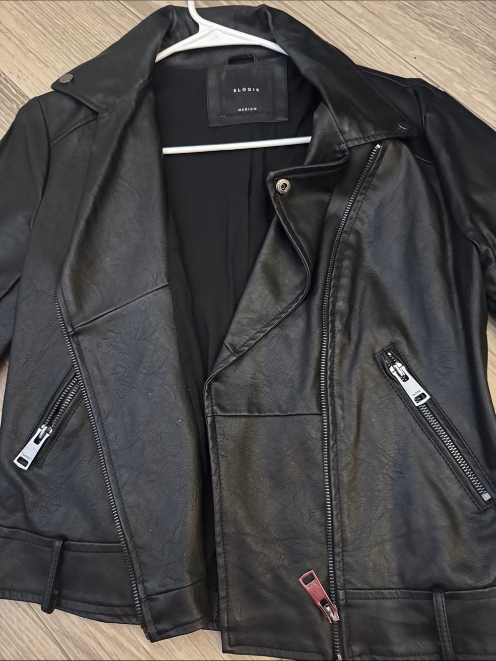 Elodie Black Faux Leather Biker Jacket